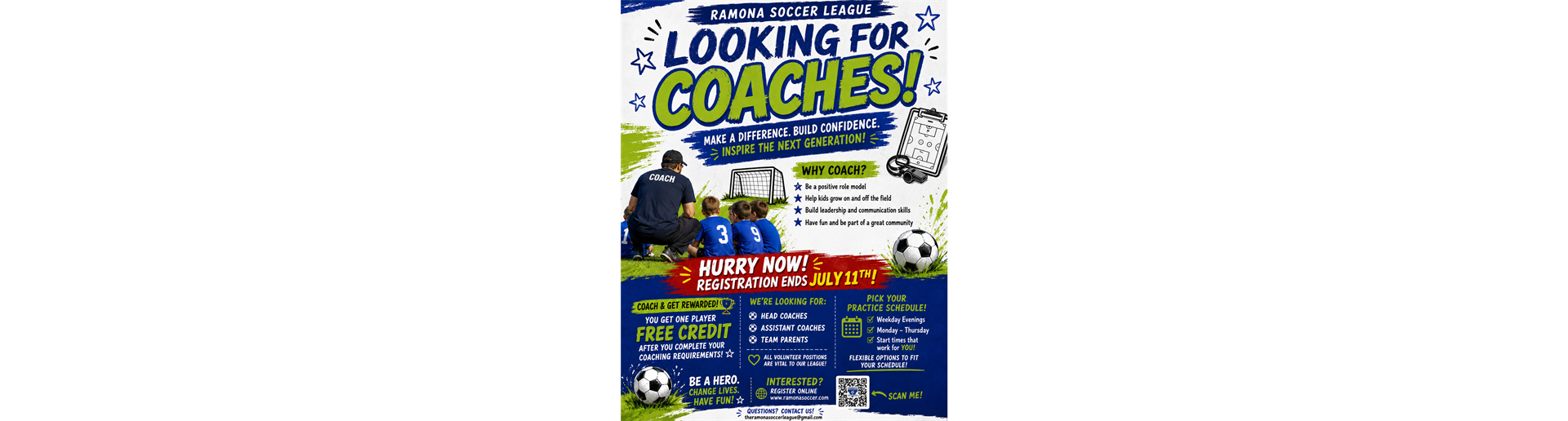 RSL is looking for coaches for the fall 2026 season!